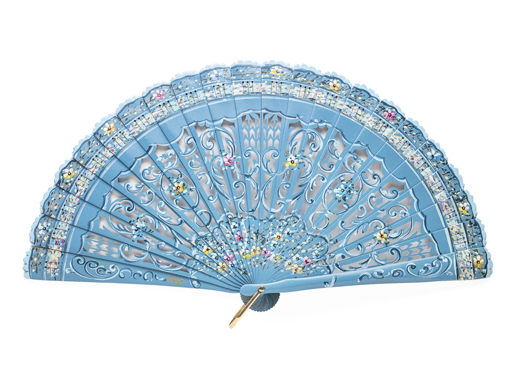 Abanico Baraja Turquesa Mini