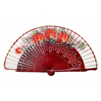 Abanico Claveles Caoba
