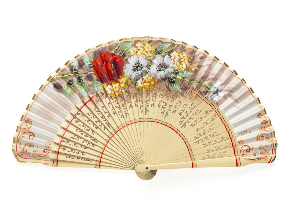 Abanico Floral Crema