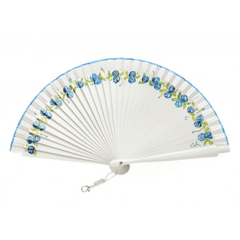 Abanico Florecillas Azul Mini