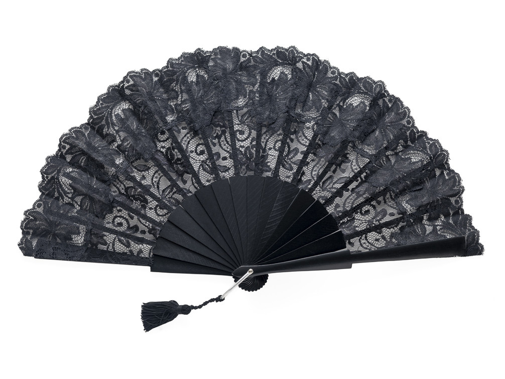Abanico Encaje Negro Txara