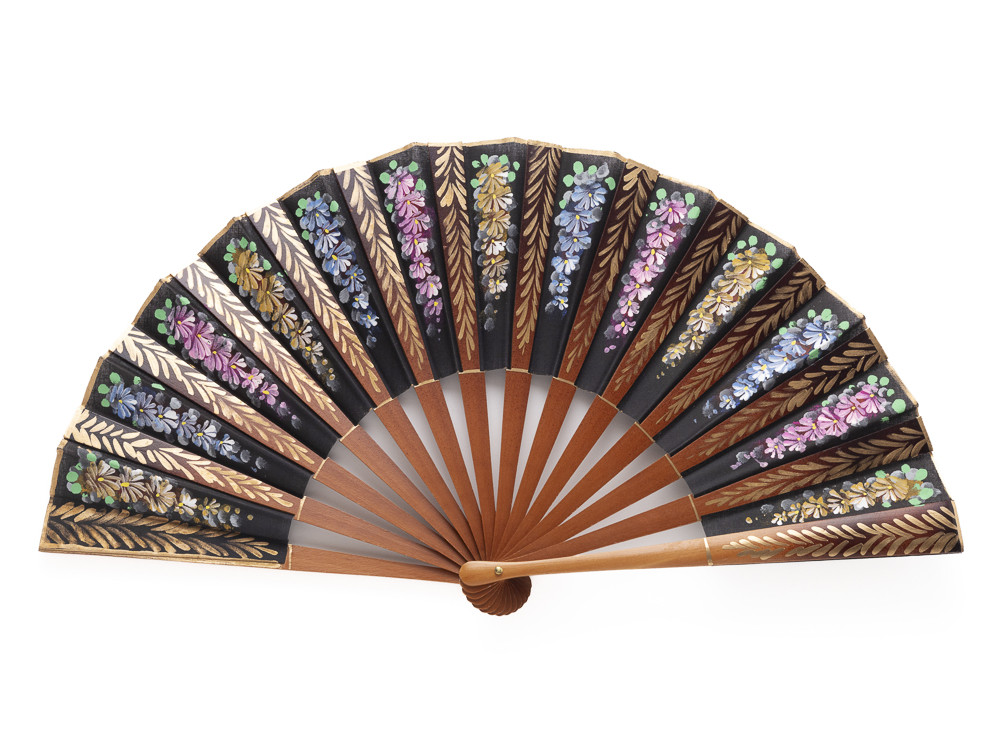 Abanico Espigas Negro