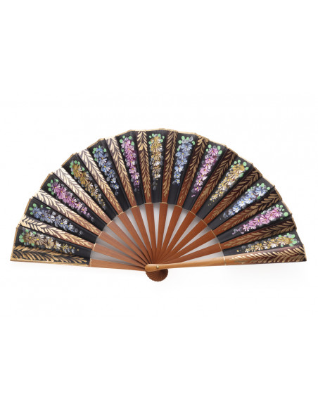 Abanico Espigas Negro