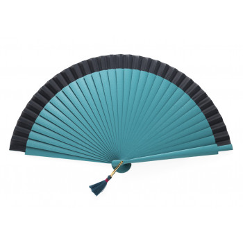 Abanico Azul Verdoso Borla