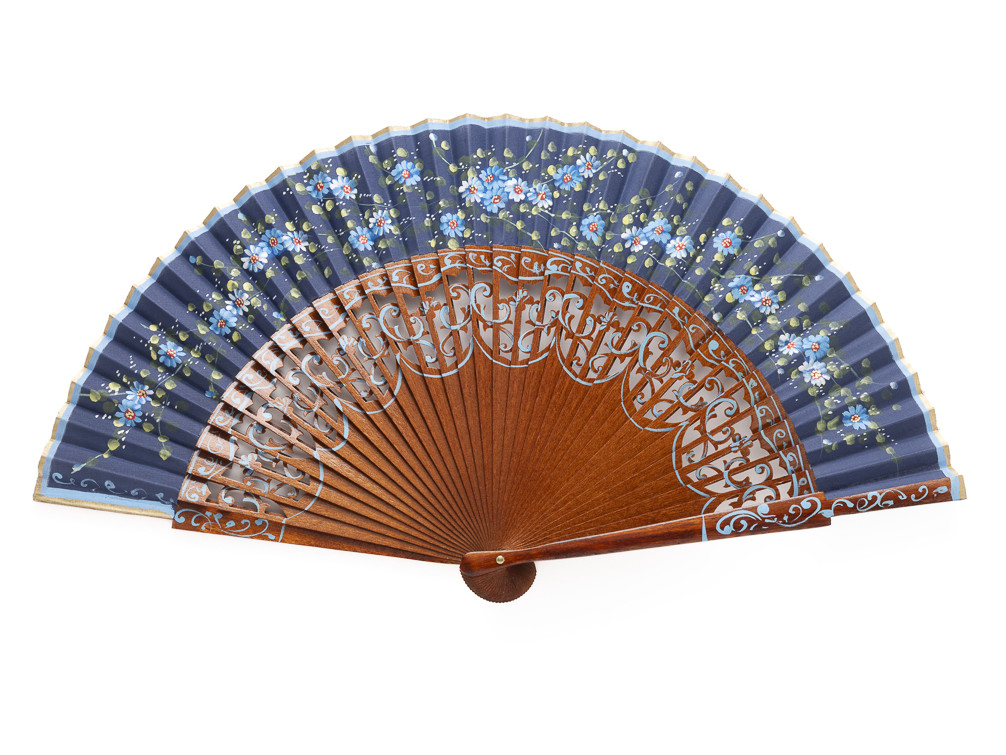 Abanico Margaritas Azul