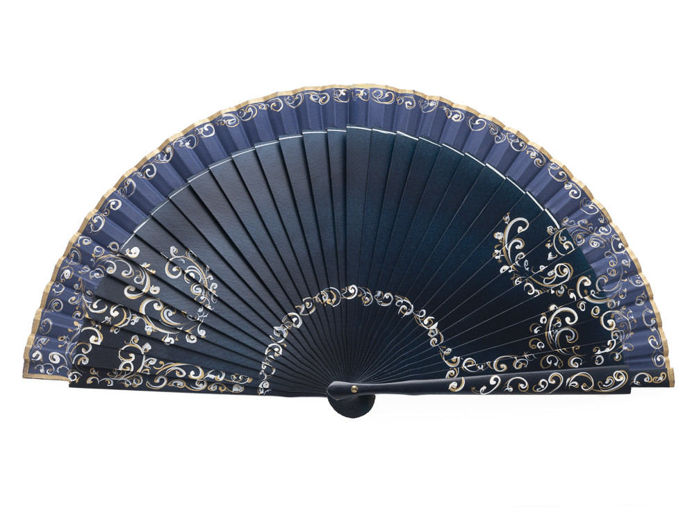 Abanico Volutas Medianoche