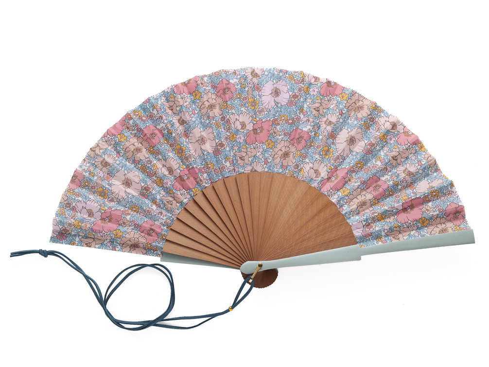 Abanico Bicolor Floral Azul