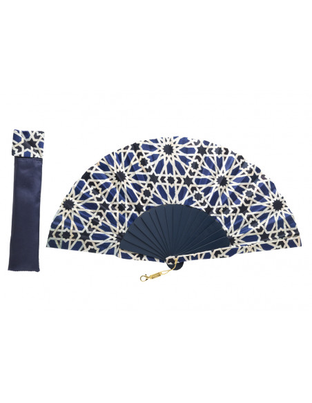Abanico Batik Estrellado Azul