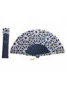 Abanico Batik Estrellado Azul