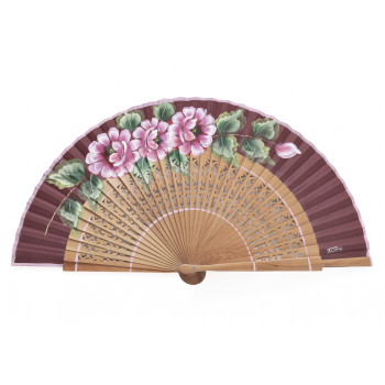 Abanico Floral Burdeos