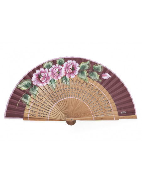 Abanico Floral Burdeos