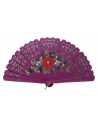 Abanico Baraja Florecilla Morado
