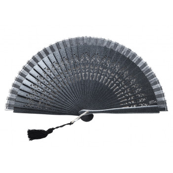 Abanico Nácar Negro Mini