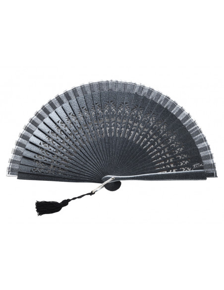 Abanico Nácar Negro Mini