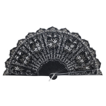 Abanico Baraja Margaritas Plata