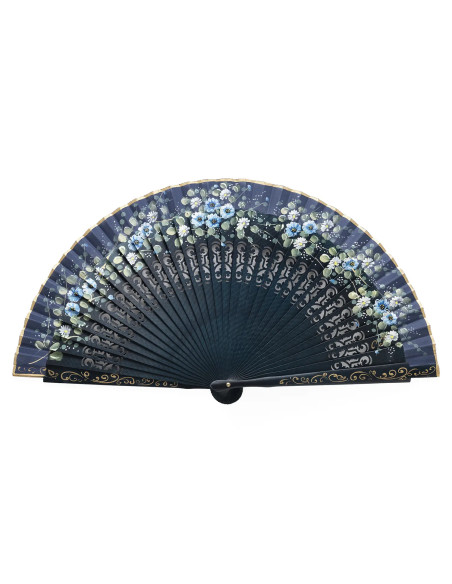 Abanico Margaritas Azul