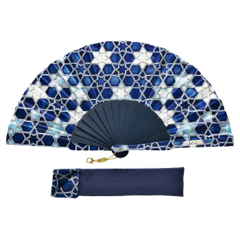 Abanico Batik Estrellado Azul