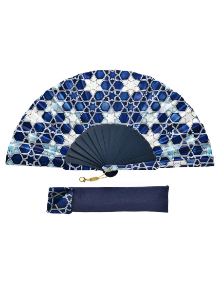 Abanico Batik Estrellado Azul