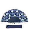 Abanico Batik Estrellado Azul